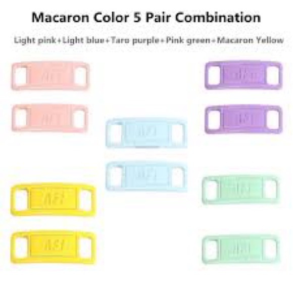 5 PAIRS of Nike Air Force 1 Lace Buckle Lace Tag Dubrae - Many Different Colors - Picture 2 of 4